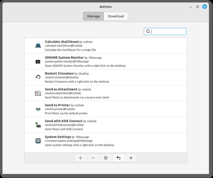 Selezione di diverse azioni per il menu del tasto destro del mouse nel file manager Nemo (Immagine: Linux Mint)