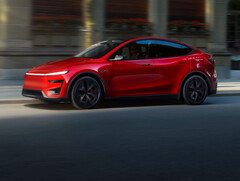 Nuova Model Y Performance nel colore Ultra Red. (Fonte: Tesla)