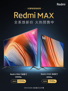 Redmi Max 98 e Max 86. (Fonte immagine: Xiaomi)