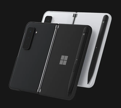 Microsoft Surface Duo 2 in Obsidian e Glacier