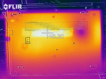 Immagine termica sotto carico - lato inferiore