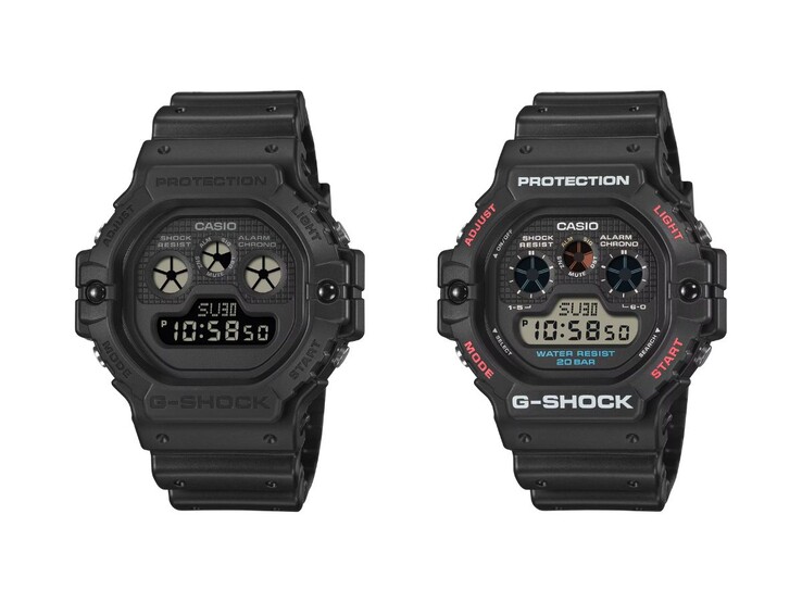 Gli orologi Casio G-Shock DW-5900UBB-1 (sinistra) e DW-5900U-1 (destra). (Fonte: Casio)