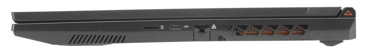 A destra: Lettore di schede (microSD), Thunderbolt 4 (USB-C; DisplayPort), Gigabit Ethernet