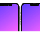 Un rendering del notch dell'iPhone 13 rispetto all'attuale notch dell'iPhone 12. (Immagine: @RendersbyIan)