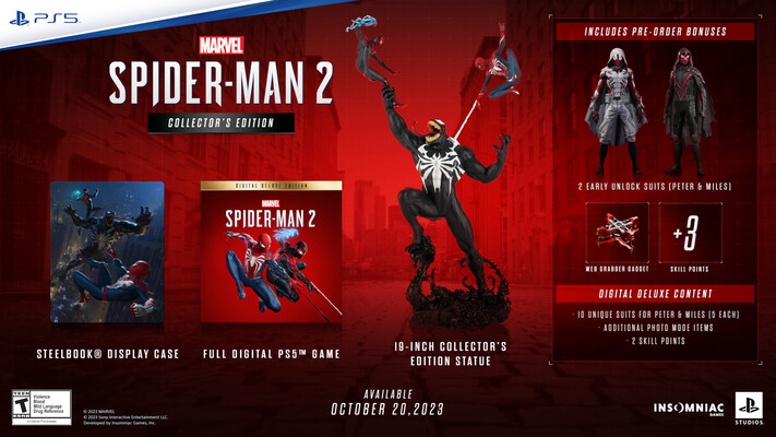 Contenuti dell'edizione da collezione di Marvel's Spider-Man 2 (immagine da Sony)