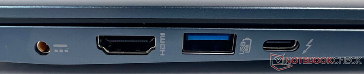 A sinistra: 1x alimentazione, 1x HDMI, 1x USB Type-A Gen 3.2, 1x USB Type-C con Thunderbolt 4