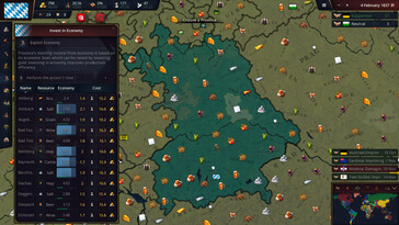 Un'immagine che mostra le risorse in Age of History 3.