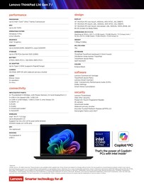 Specifiche di Lenovo ThinkPad L14 Gen 7 Intel.