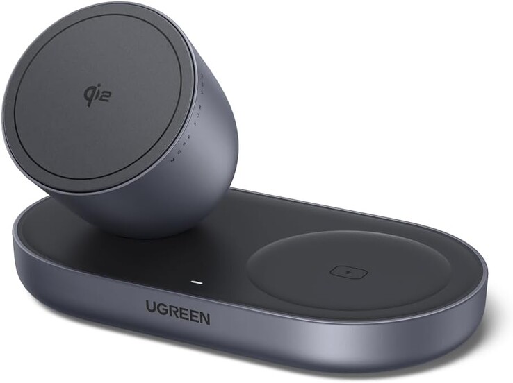 Il caricatore wireless magnetico 2-in-1 di Ugreen Zapix da 15W. (Fonte: Ugreen, a cura di)