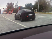 Tesla Model Y Juniper in prova con la barra luminosa posteriore accesa (Fonte: TeslaDashCam/X)