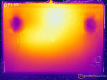 Temperature superficiali della prova di stress (in basso)