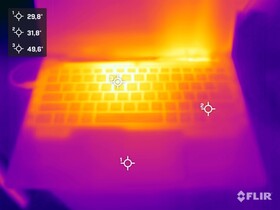 Temperature superficiali della prova di stress (in alto)