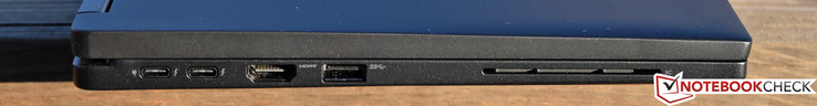 Lato Sinistro: porta Thunderbolt 3/ricarica, Thunderbolt 3, HDMI, USB 3.0