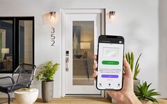 La porta di vetro intelligente Feather River può essere controllata tramite un'app. (Fonte: Home Depot)