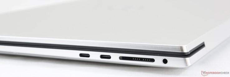 A destra: 2x USB Type-C + Thunderbolt 3, lettore schede SD, 3.5 mm combo audio