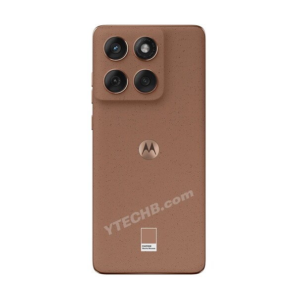 Vista posteriore del Motorola Edge 60 Fusion nel colore Pantone Mocha Mousse. (Fonte: Ytechb)