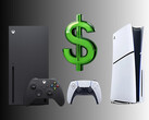 Le console Xbox e PlayStation sono mostrate con il simbolo del dollaro (Fonte: Microsoft Xbox Gaming, Sony PlayStation con modifiche)