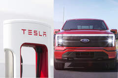 Ford raddoppierà di fatto il numero di caricabatterie veloci per i suoi proprietari di veicoli elettrici grazie all&#039;espansione ai Supercharger di Tesla. (Fonte: Tesla/Ford - modifica)