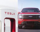 Ford raddoppierà di fatto il numero di caricabatterie veloci per i suoi proprietari di veicoli elettrici grazie all'espansione ai Supercharger di Tesla. (Fonte: Tesla/Ford - modifica)