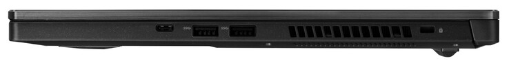 Lato destro: Thunderbolt 3, 2x USB 3.2 Gen 1 (Type A), slot per cable lock