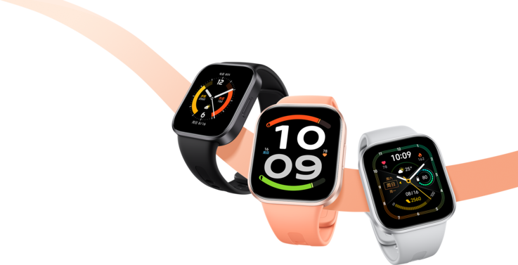 Lo smartwatch Redmi Watch 6 Active è disponibile nelle varianti di colore canna di fucile, arancione e argento (da sinistra a destra)