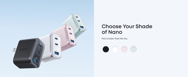 Il caricatore Anker Nano (70W, 3 porte) potrebbe essere offerto in futuro in più varianti di colore. (Fonte: Anker)