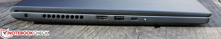 A sinistra: alimentazione, HDMI 2.0, USB-A 3.2 Gen 1, USB-C con Thunderbolt 4