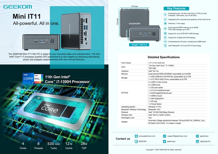 Geekom Mini IT11: Specifiche