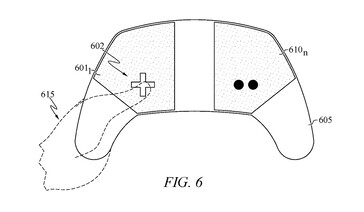 Illustrazione del brevetto Sony per il potenziale controller PS6, che mostra la presa del giocatore