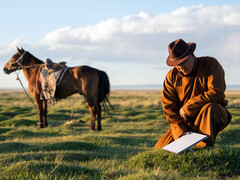 L'antenna Starlink Mini che può essere posizionata ovunque. (Fonte: SpaceX)