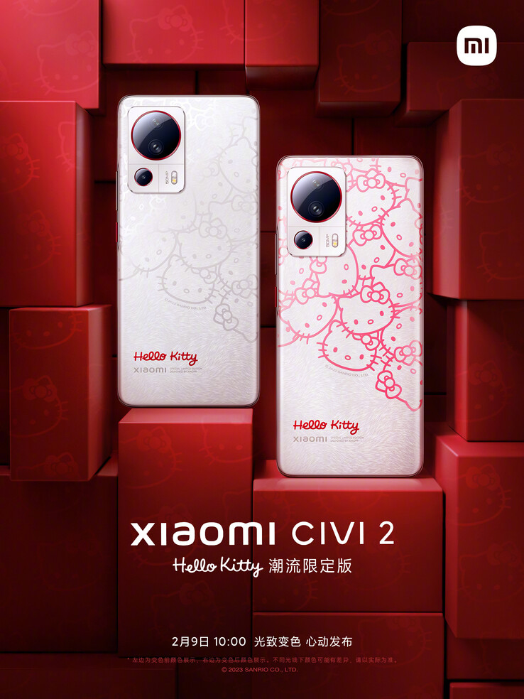 Il nuovo Civi 2 Limited Edition (a sinistra) con i suoi accenti fotocromatici attivati (a destra). (Fonte: Xiaomi)