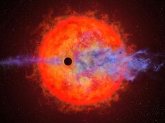 Un'illustrazione d'artista che mostra un esopianeta e una stella.