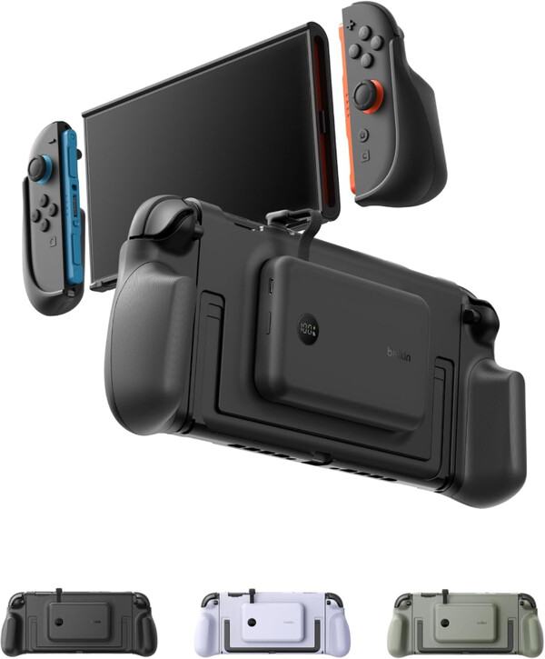 Il Charging Grip di Belkin è disponibile in tre colori con power bank abbinati.