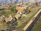 Un'immagine che raffigura un assedio in Knights of Honor II: Sovereign.