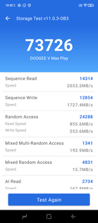 Test di archiviazione AnTuTu 11 (Fonte immagine: Screenshot - Sergey Tarasov - Notebookcheck)