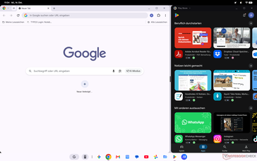 La larghezza delle app può essere regolata facilmente.