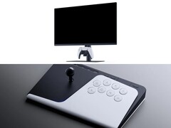 Monitor da gioco PlayStation (in alto), bastone da combattimento FlexStrike (in basso).