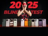 Un'immagine che mostra i telefoni di punta del 2025 che hanno partecipato al blind test (fonte immagine: Versus via YouTube; modificato)
