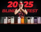 Un'immagine che mostra i telefoni di punta del 2025 che hanno partecipato al blind test (fonte immagine: Versus via YouTube; modificato)