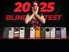 Un'immagine che mostra i telefoni di punta del 2025 che hanno partecipato al blind test (fonte immagine: Versus via YouTube; modificato)