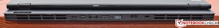 Dietro: USB Type-C Gen 1, mini DisplayPort, USB 3.0, HDMI, Ethernet Gigabit, porta di alimentazione, blocco