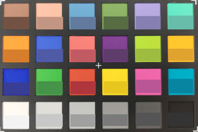 Foto dei colori ColorChecker. Il colore di riferimento si trova nella metà inferiore di ogni campo.