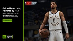 Una diapositiva che presenta la tecnologia DLSS 5 di Nvidia con NBA 2K27 in primo piano