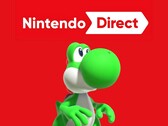 Yoshi raffigurato sotto il logo del Nintendo Direct (Fonte: Nintendo of America con modifiche)