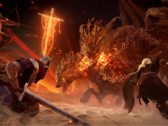 Una schermata dei giocatori che combattono contro un Signore della Notte in Elden Ring Nightreign (fonte immagine: SteamDB)