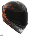 Casco da moto AGV K1 S Street Fighter 6 Ken con grafiche nere, grigie e con fiamme.