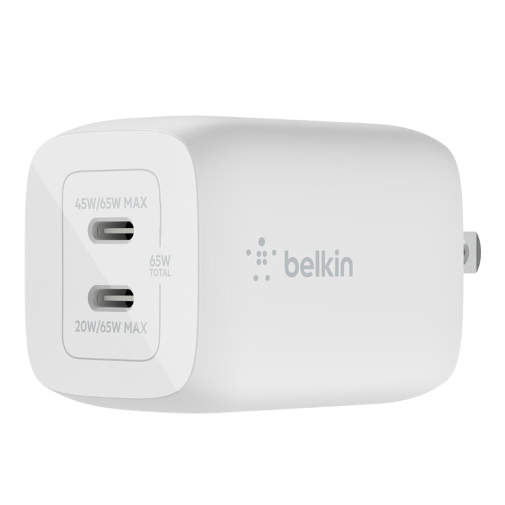 Il caricatore da parete Belkin BOOSTCHARGE PRO Dual USB-C GaN 65 W. (Fonte: Belkin)