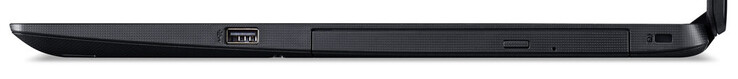 Lato destro: USB 2.0 (Type-A), drive ottico, slot cable-lock