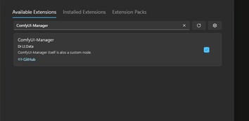 Una schermata del menu Estensioni disponibili per ComfyUI in Stability Matrix. (Fonte immagine: Cattura schermo di Windows)