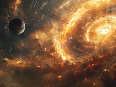 Un'immagine che mostra un pianeta vicino a un buco nero. (Fonte: Kyraxys - Pixabay)